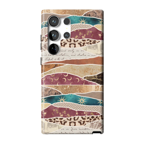 Boho Abstract Tough Phone Case for Galaxy S24 Ultra