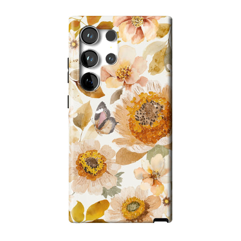 Rustic Boho Floral Tough Phone Case for Galaxy S24 Ultra