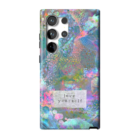 Love Yourself Pastel Abstract Art Tough Phone Case for Galaxy S24 Ultra