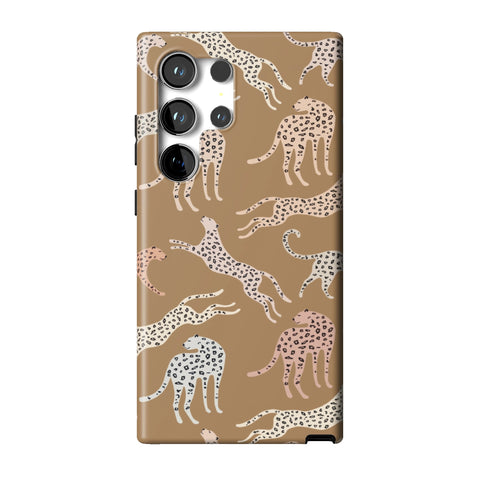 Trendy Cheetah Print Tough Phone Case for Galaxy S24 Ultra