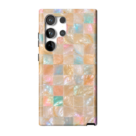 Peach Sorbet Tile Print Tough Phone Case for Galaxy S24 Ultra