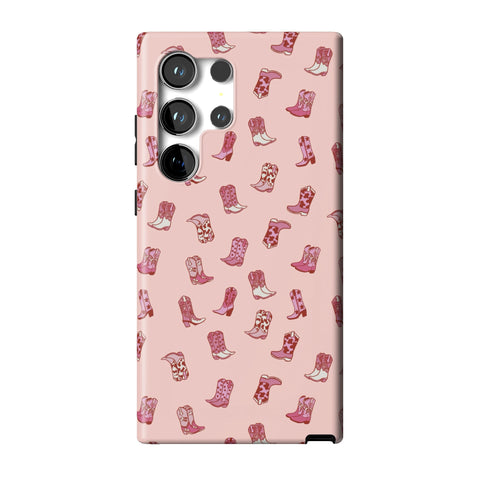 Pink Cowgirl Boots Tough Phone Case for Galaxy S24 Ultra
