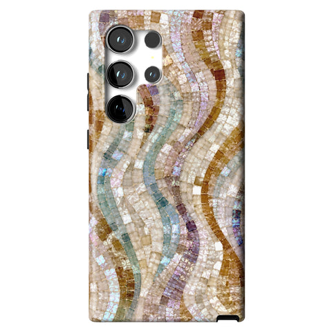 Seashell Mosaic Print Tough Phone Case for Galaxy S24 Ultra