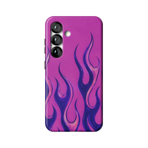 Purple Flames Y2K Tough Phone Case for Galaxy S25