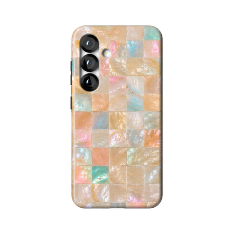 Peach Sorbet Tile Print Tough Phone Case for Galaxy S25