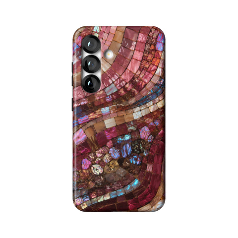 Garnet Stained Glass Print Tough Phone Case for Galaxy S25