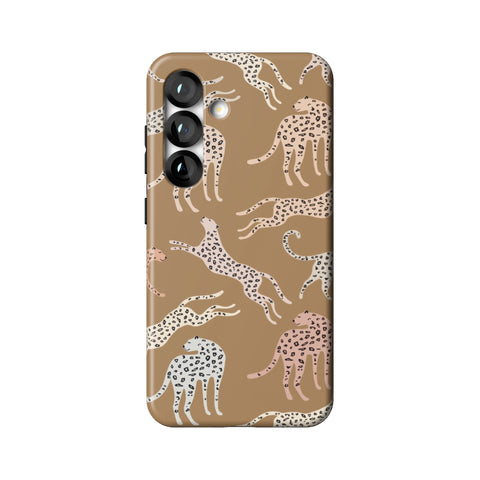Trendy Cheetah Print Tough Phone Case for Galaxy S25
