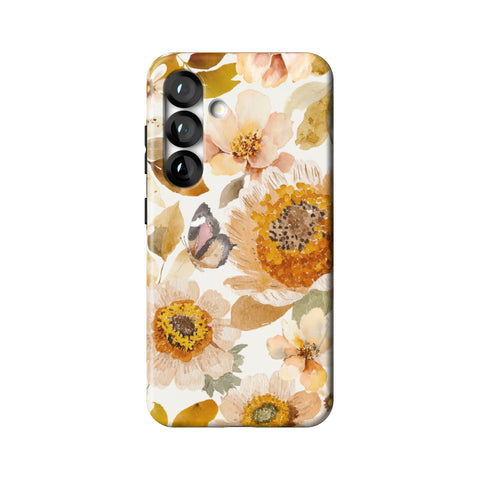 Rustic Boho Floral Tough Phone Case for Galaxy S25