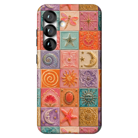 Nautical Whimsy Tiles Tough Phone Case for Galaxy S25