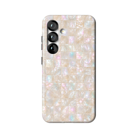 Opal Mother of Pearl Tile Print Tough Phone Case for Galaxy S25