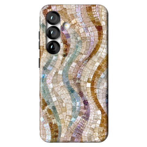 Seashell Mosaic Print Tough Phone Case for Galaxy S25