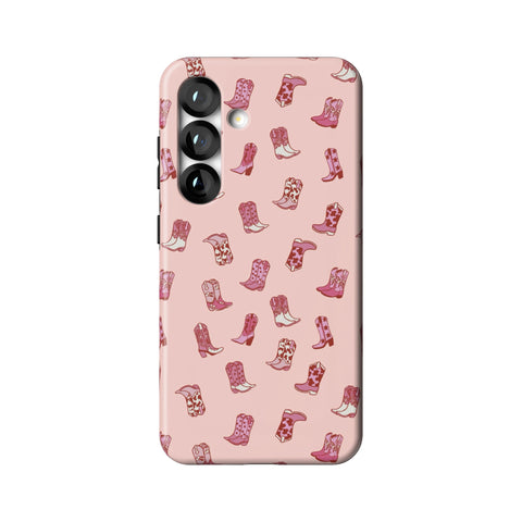Pink Cowgirl Boots Tough Phone Case for Galaxy S25