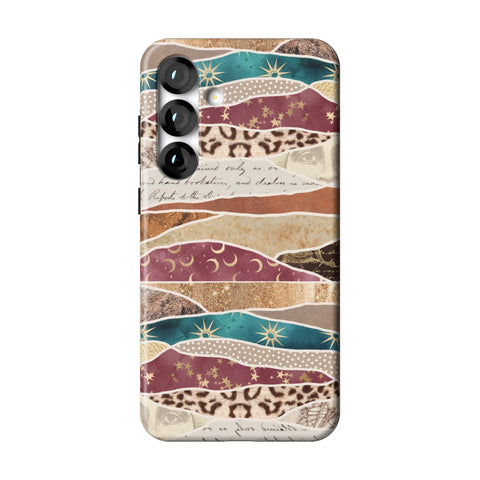 Boho Abstract Tough Phone Case for Galaxy S25 Plus