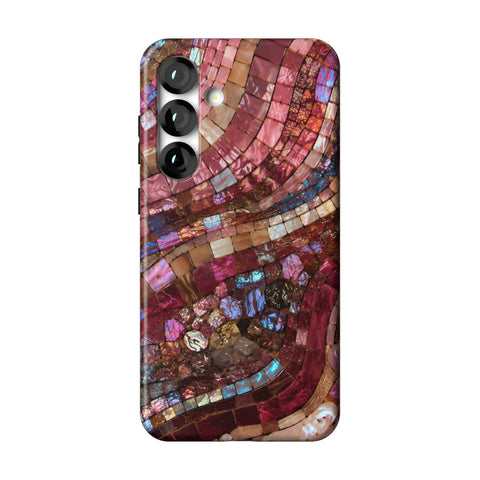 Garnet Stained Glass Print Tough Phone Case for Galaxy S25 Plus