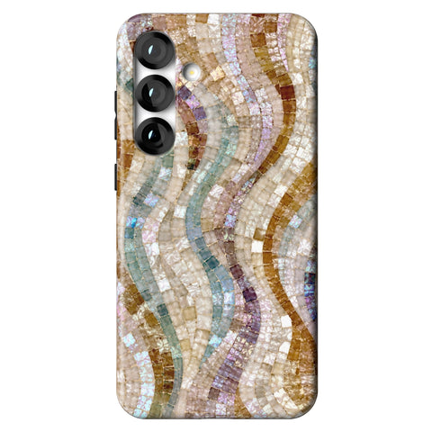 Seashell Mosaic Print Tough Phone Case for Galaxy S25 Plus