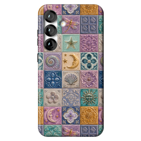 Mermaid Whimsy Tiles Tough Phone Case for Galaxy S25 Plus