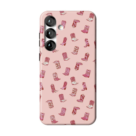 Pink Cowgirl Boots Tough Phone Case for Galaxy S25 Plus