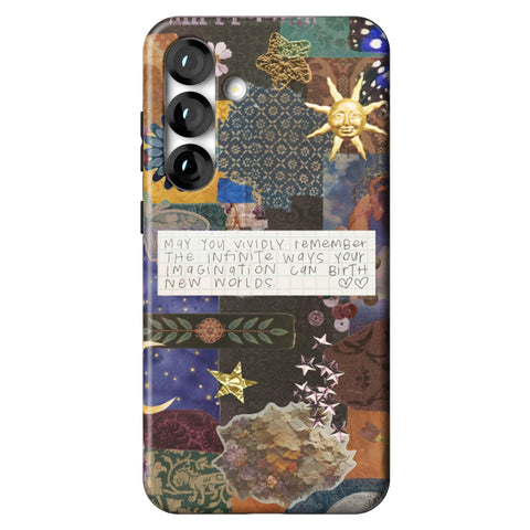 Whimsy Quote Collage Tough Phone Case for Galaxy S25 Plus
