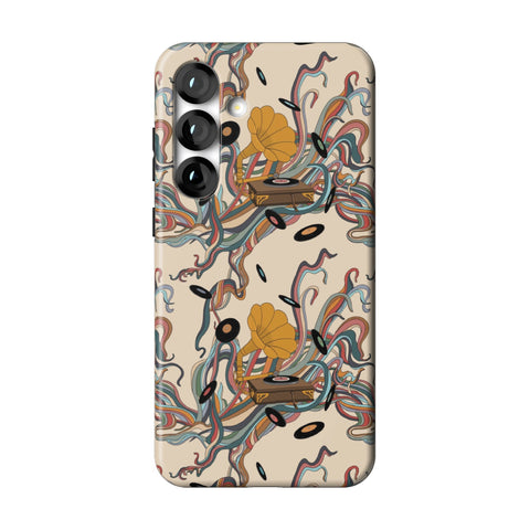 Art Nouveau Vinyl Record Player Tough Phone Case for Galaxy S25 Plus