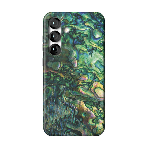 Green Abalone Shell Tough Phone Case for Galaxy S25 Plus