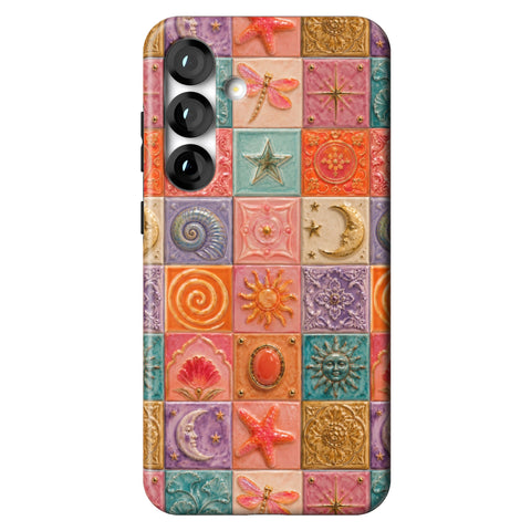 Nautical Whimsy Tiles Tough Phone Case for Galaxy S25 Plus