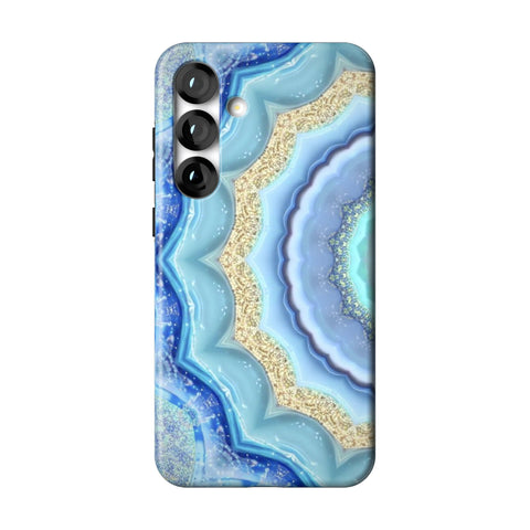 Blue Boho Tie Dye Tough Phone Case for Galaxy S25 Plus