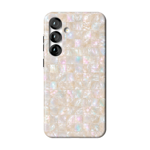 Opal Mother of Pearl Tile Print Tough Phone Case for Galaxy S25 Plus
