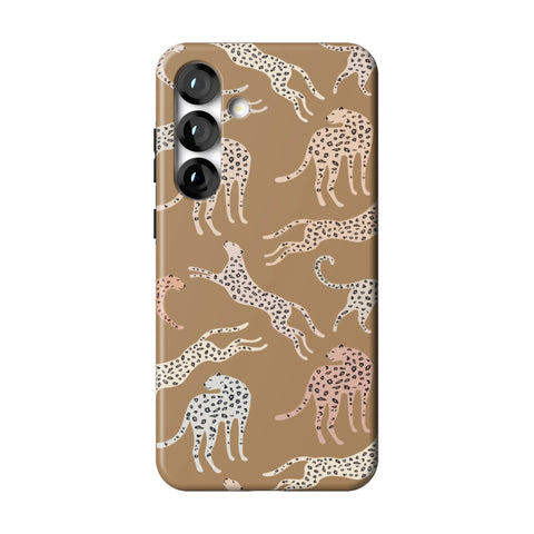 Trendy Cheetah Print Tough Phone Case for Galaxy S25 Plus