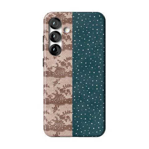 Lace & Tiny Dots Split Tough Phone Case for Galaxy S25 Plus
