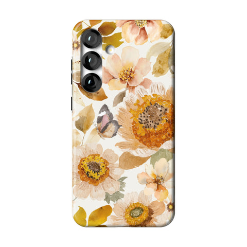 Rustic Boho Floral Tough Phone Case for Galaxy S25 Plus