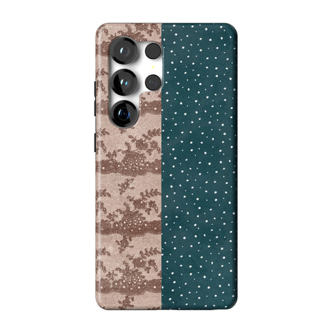 Lace & Tiny Dots Split Tough Phone Case for Galaxy S25 Ultra