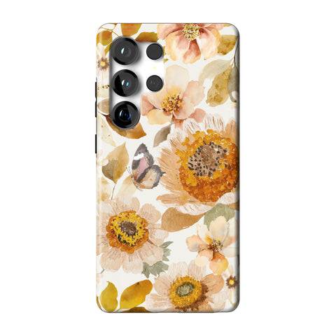 Rustic Boho Floral Tough Phone Case for Galaxy S25 Ultra