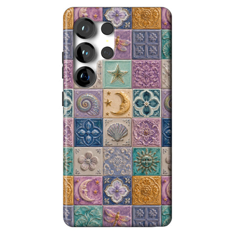 Mermaid Whimsy Tiles Tough Phone Case for Galaxy S25 Ultra