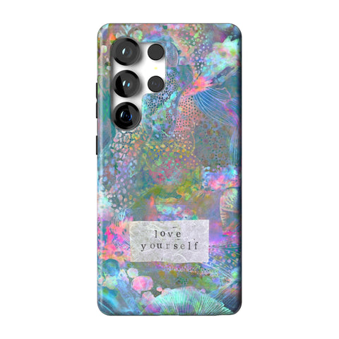 Love Yourself Pastel Abstract Art Tough Phone Case for Galaxy S25 Ultra