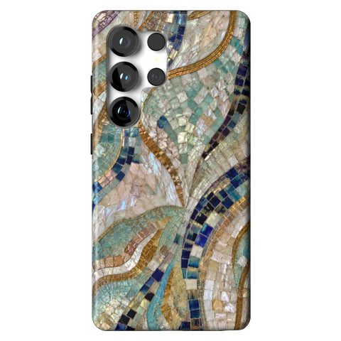 Sea Goddess Mosaic Print Tough Phone Case for Galaxy S25 Ultra