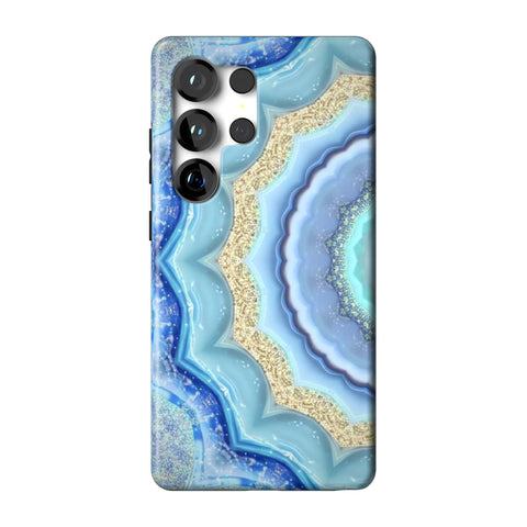 Blue Boho Tie Dye Tough Phone Case for Galaxy S25 Ultra