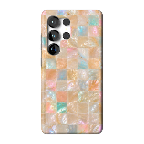 Peach Sorbet Tile Print Tough Phone Case for Galaxy S25 Ultra