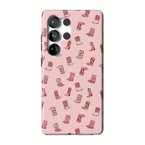 Pink Cowgirl Boots Tough Phone Case for Galaxy S25 Ultra