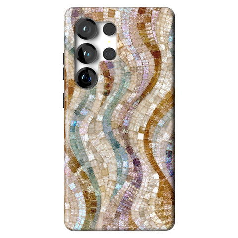 Seashell Mosaic Print Tough Phone Case for Galaxy S25 Ultra