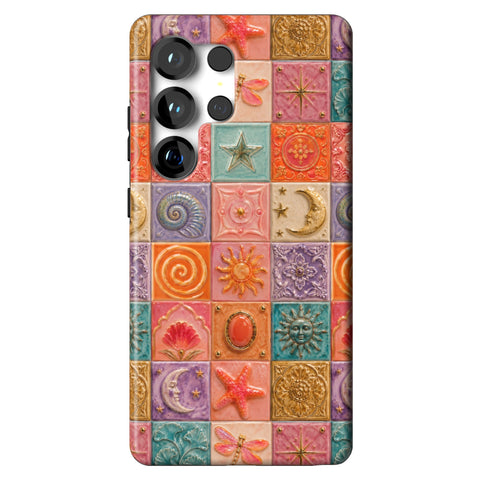 Nautical Whimsy Tiles Tough Phone Case for Galaxy S25 Ultra