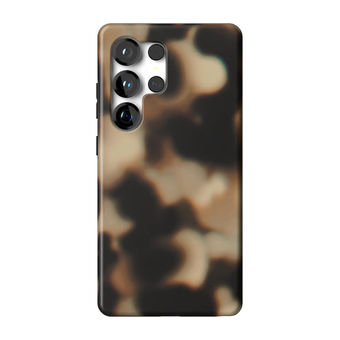 Creamy Tortoise Shell Tough Phone Case for Galaxy S25 Ultra