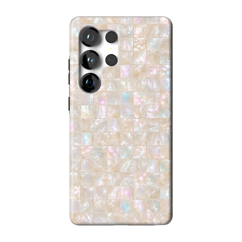 Opal Mother of Pearl Tile Print Tough Phone Case for Galaxy S25 Ultra