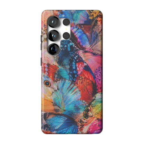 Colorful Butterfly Moth Wings Tough Phone Case for Galaxy S25 Ultra
