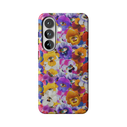 Pansy Eye Floral Tough Phone Case for Galaxy S26