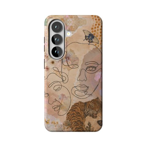 Line Art Faces Collage Tough Phone Case for Galaxy S26