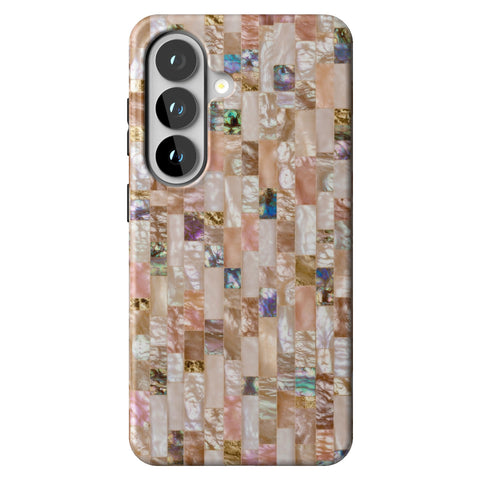 Rose Gold Abalone Shell Print Tough Phone Case for Galaxy S26