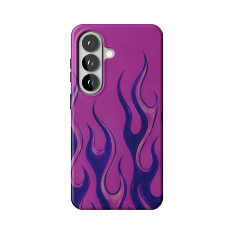 Purple Flames Y2K Tough Phone Case for Galaxy S26