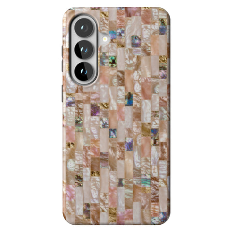 Rose Gold Abalone Shell Print Tough Phone Case for Galaxy S26 Plus