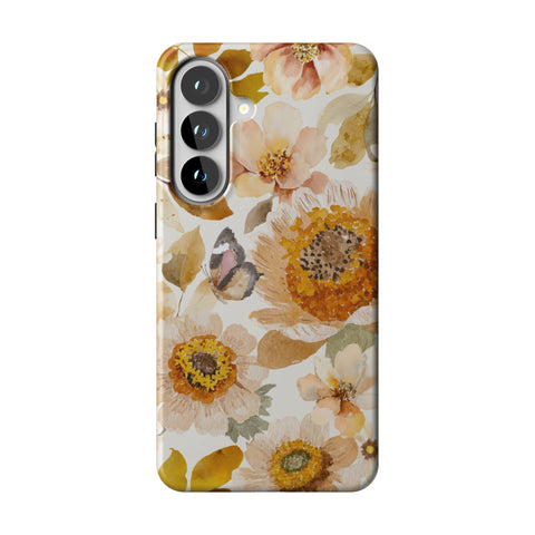 Rustic Boho Floral Tough Phone Case for Galaxy S26 Plus