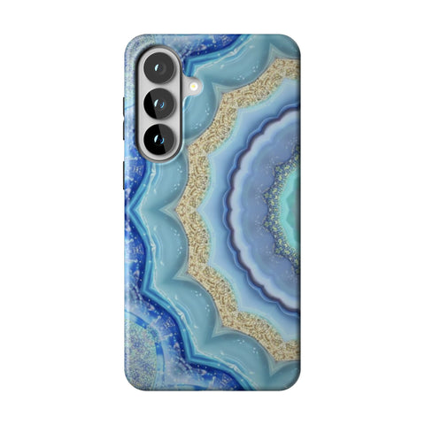 Blue Boho Tie Dye Tough Phone Case for Galaxy S26 Plus